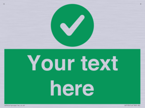 Custom green background, green circle with tick